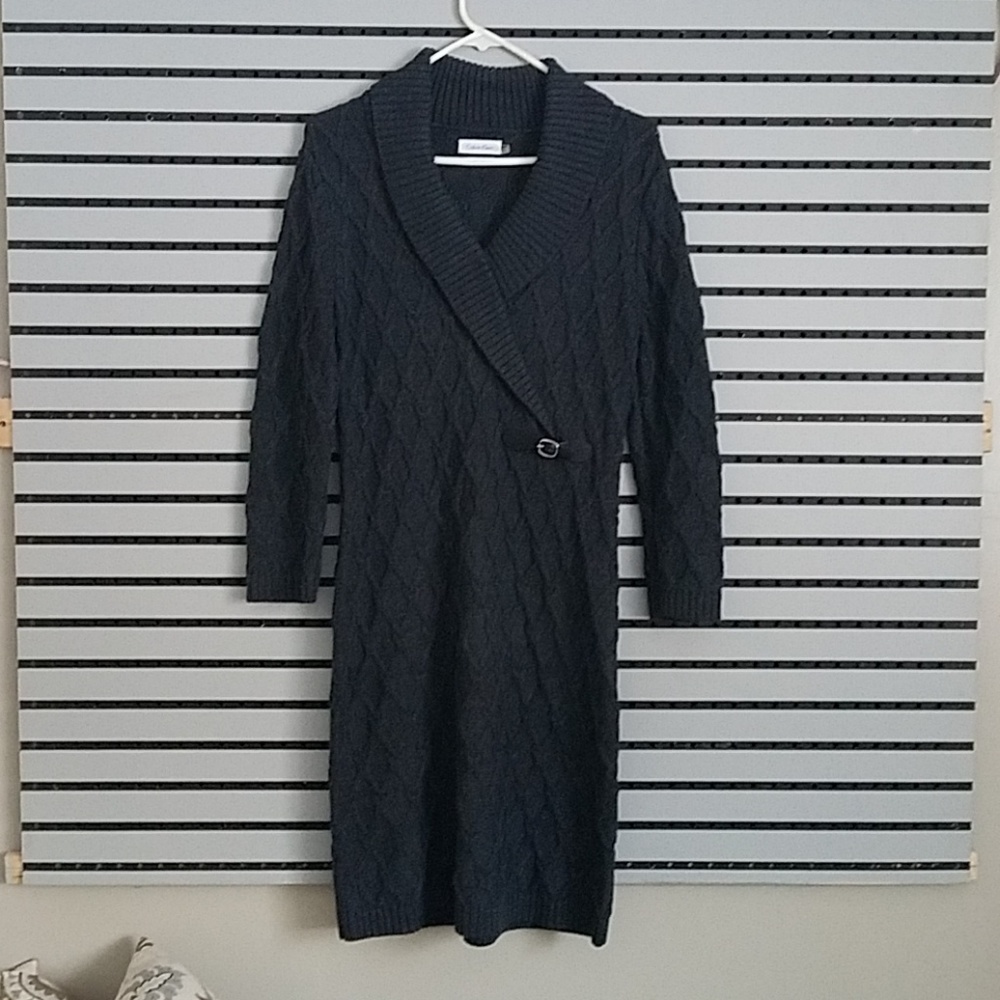 Classic Calvin Klein cable sweater dress